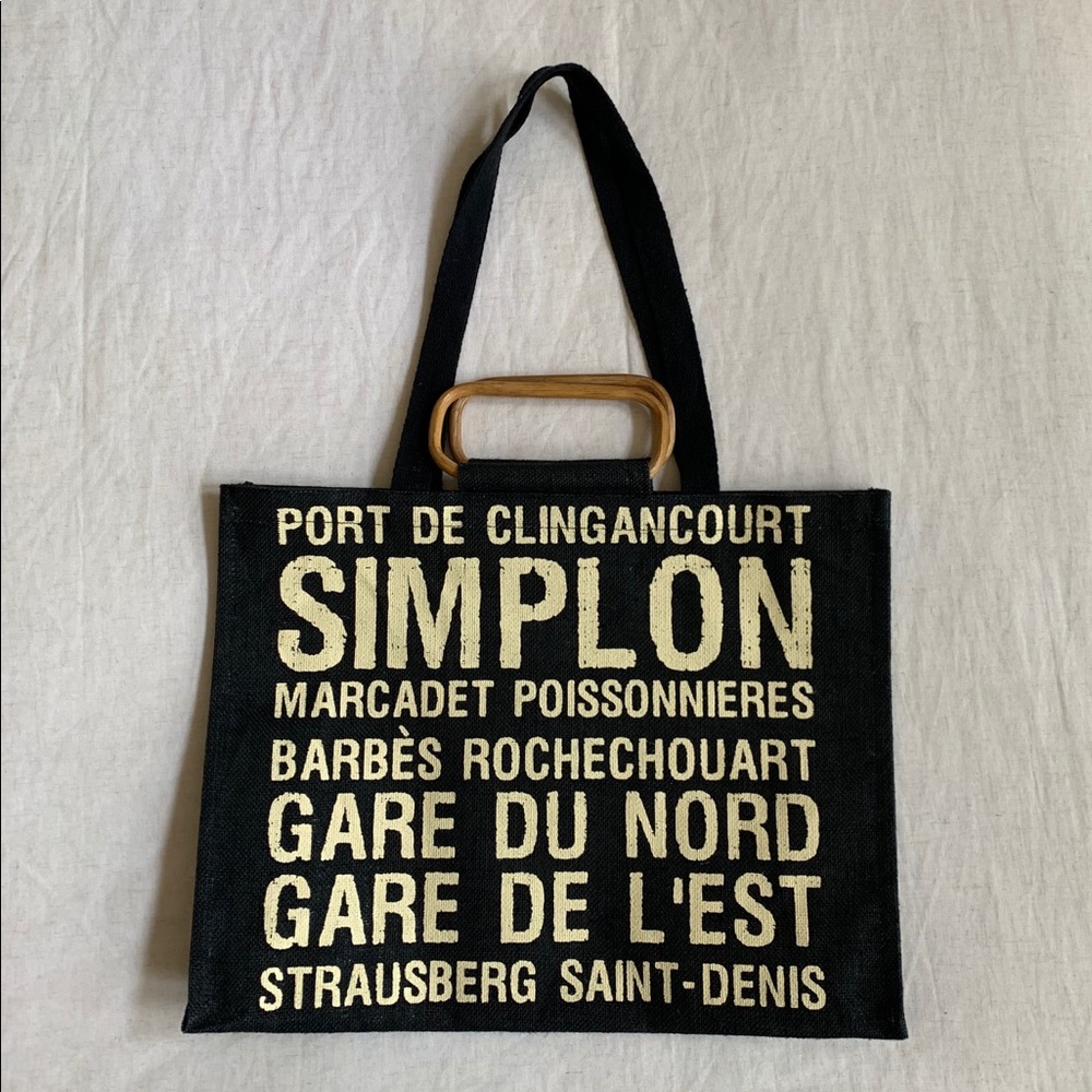 Jute tote bag with French flair